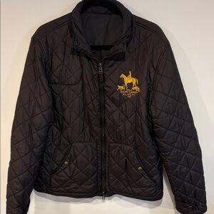 Polo by Ralph Lauren Black Puffer Jacket with Gold Logo